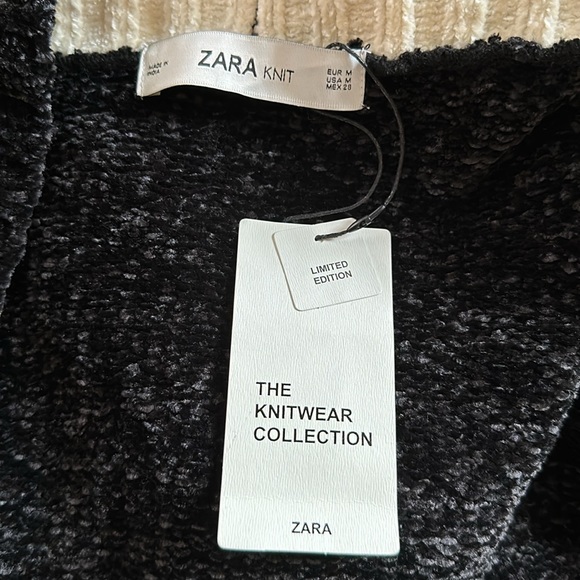 ZARA Knit Floral Appliqué Chunky Open Cardigan - Picture 12 of 14